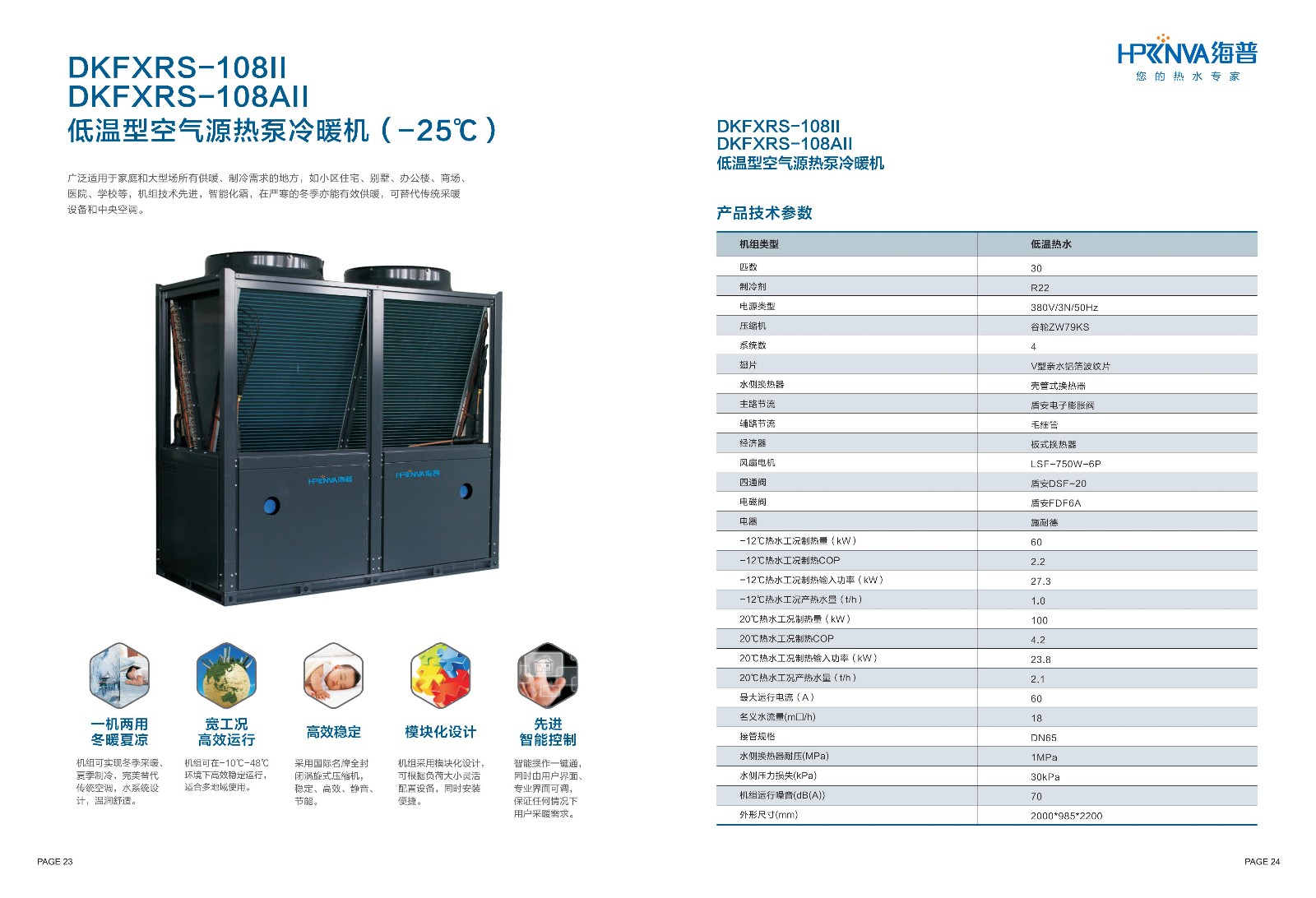 DKFXRS-108Ⅱ DKFXRS-108AⅡ低温型空气源热泵冷暖机（jī）1